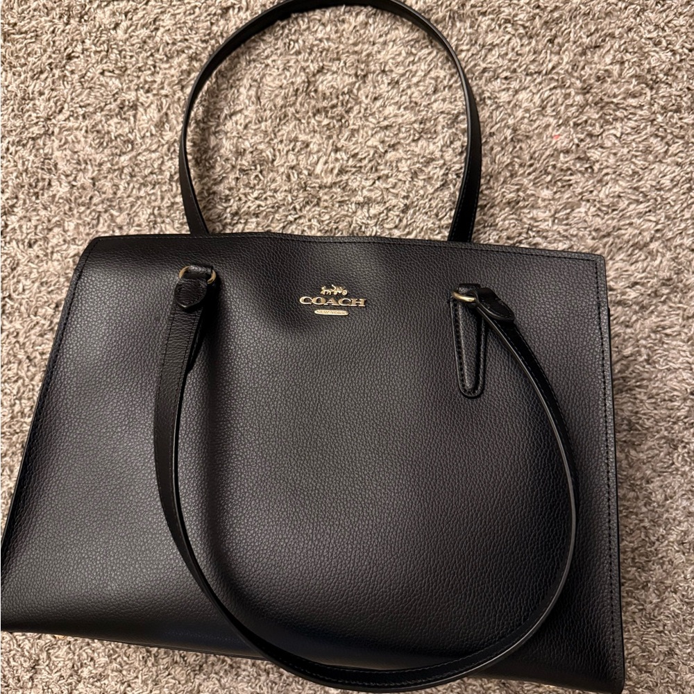 Coach Black Pebbled Leather Tote